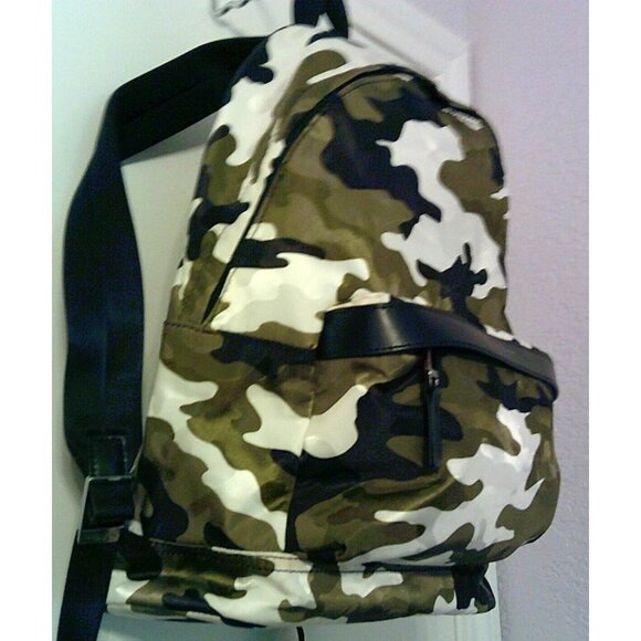 Michael Kors Backpack army green camouflage laptop school work travel bag style - Picture 4 of 16